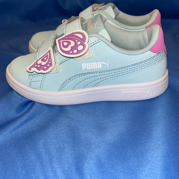 PUMA SMASH V2 Baby Aqúa Electric Orchid-White Sneakers 11C - Picture 11 of 13